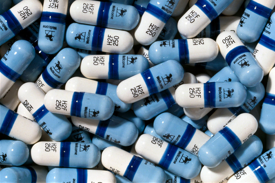 AZT Capsules of AZT, a potent antiviral drug against HIV.